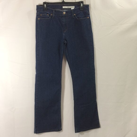 DKNY Jeans Ludlow Dark Wash Straight Leg Cotton Stretch Mid Rise Size 10 - Picture 1 of 4
